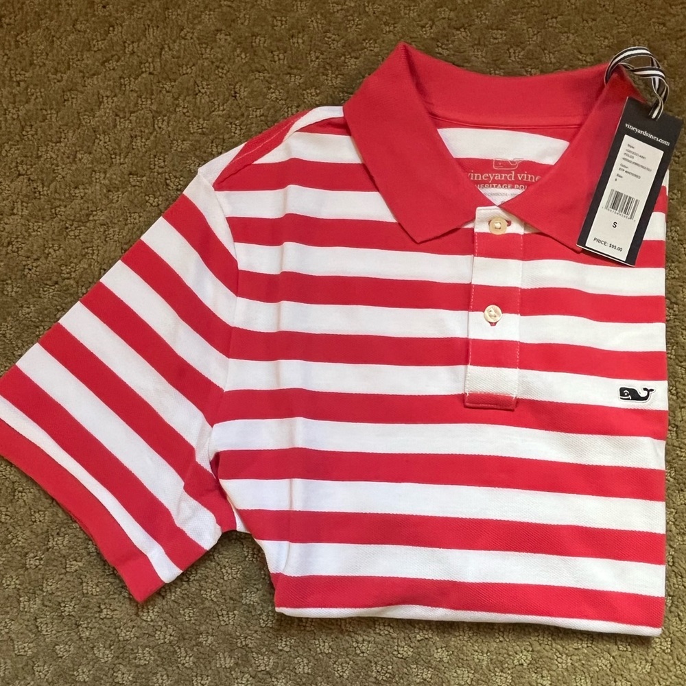 Vineyard Vines Striped Mens Polo Small